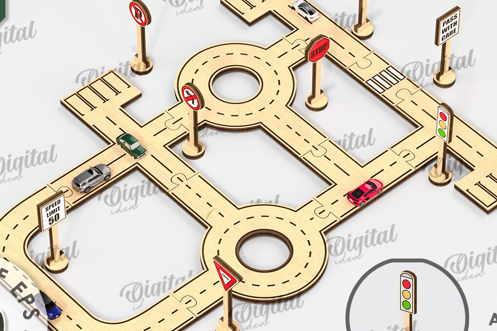 Σετ των 2 Intra απο ξύλο plywood 3mm-4mm πάχος – Ξύλινο παιχνίδι πίστας αυτοκινήτου με λέιζερ  Δίασταση  20x20 cm INTRAFABR-108768811