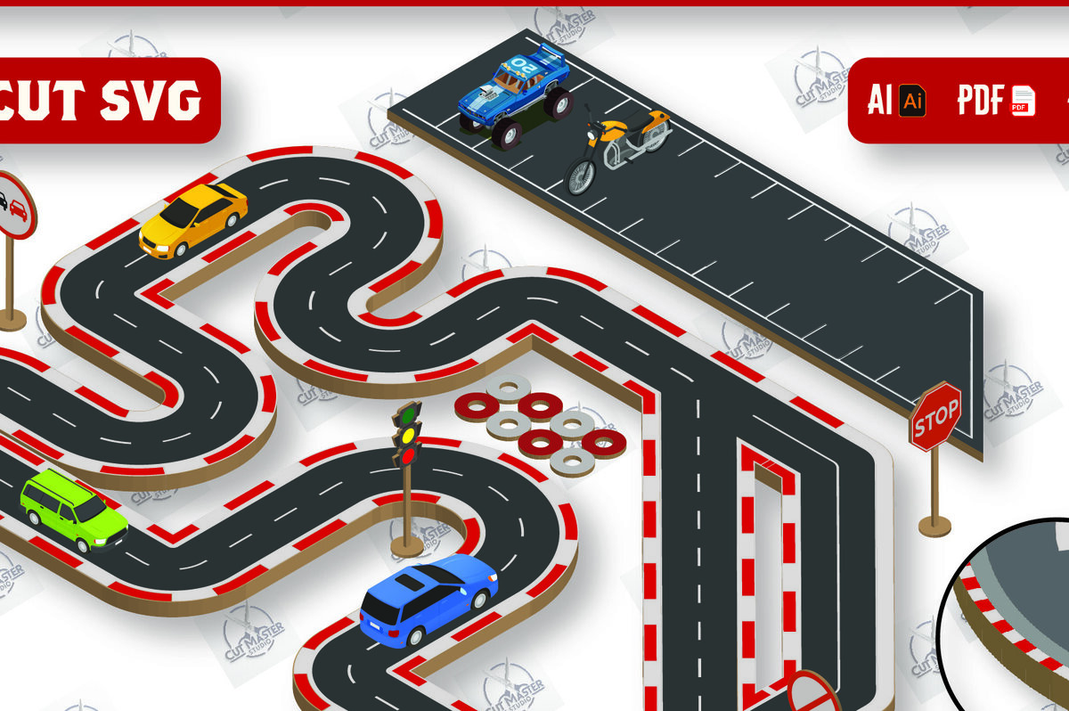 Σετ των 2 Intra απο ξύλο plywood 3mm-4mm πάχος – Ξύλινο παιχνίδι πίστα αυτοκινήτου με λέιζερ Δίασταση  20x20 cm INTRAFABR-110073065