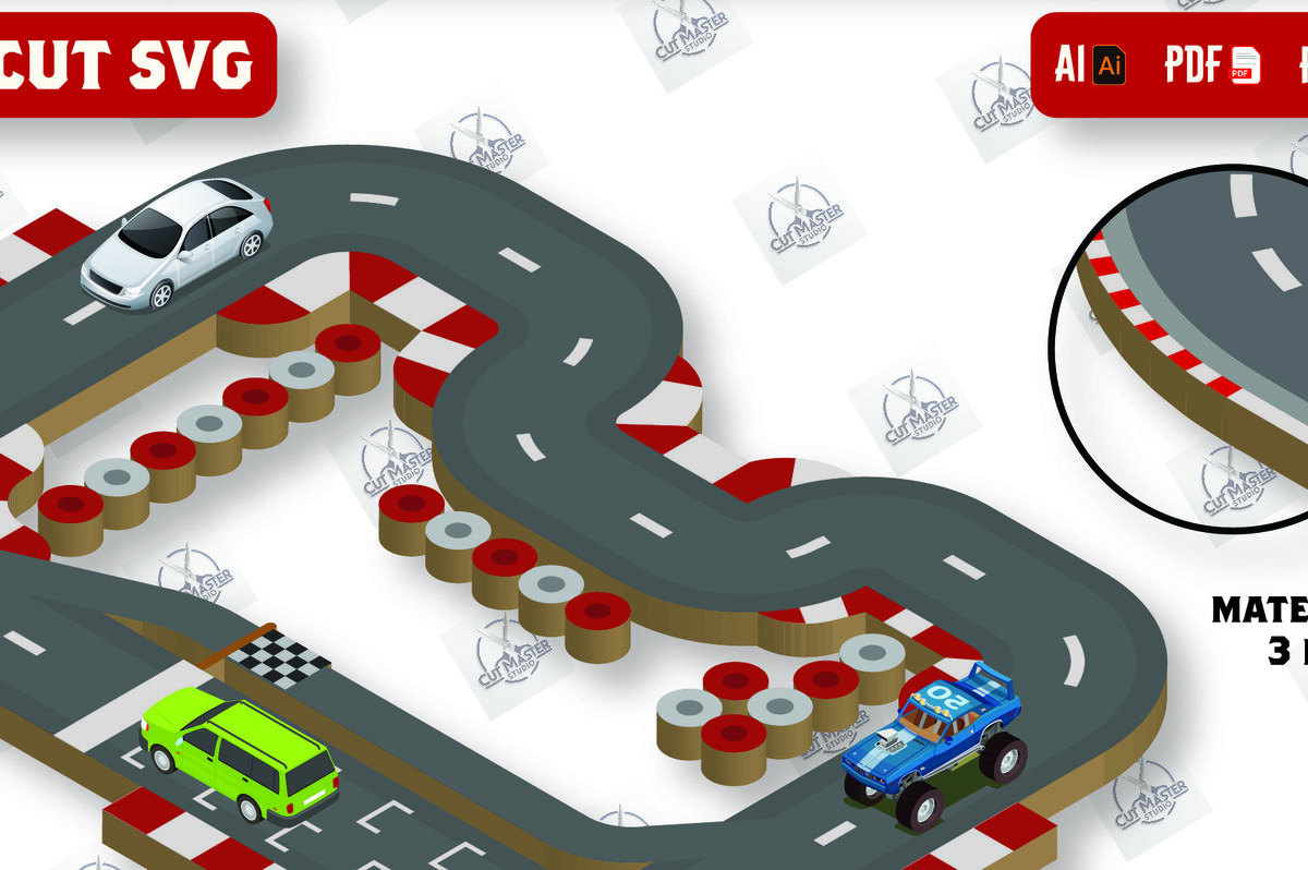 Σετ των 2 Intra απο ξύλο plywood 3mm-4mm πάχος – Ξύλινο παιχνίδι πίστα αυτοκινήτου με λέιζερ Δίασταση  20x20 cm INTRAFABR-109945332