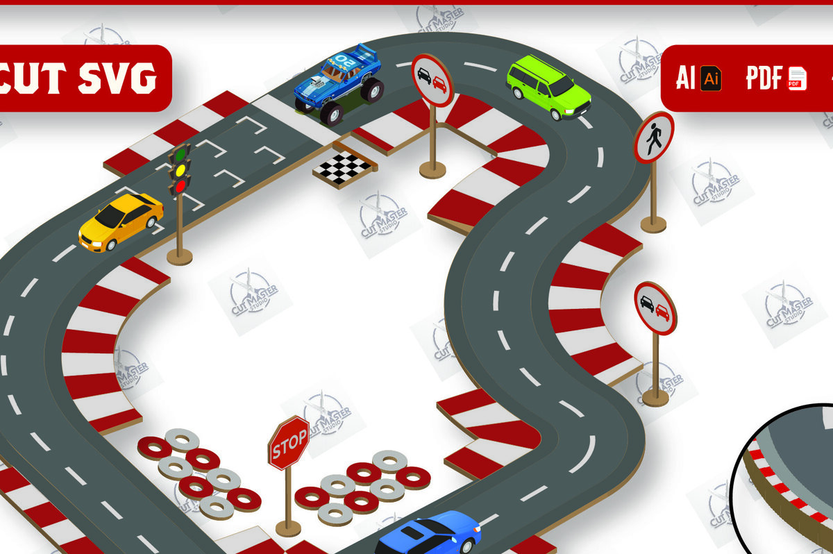 Σετ των 2 Intra απο ξύλο plywood 3mm-4mm πάχος – Ξύλινο παιχνίδι πίστα αυτοκινήτου με λέιζερ Δίασταση  20x20 cm INTRAFABR-110073003