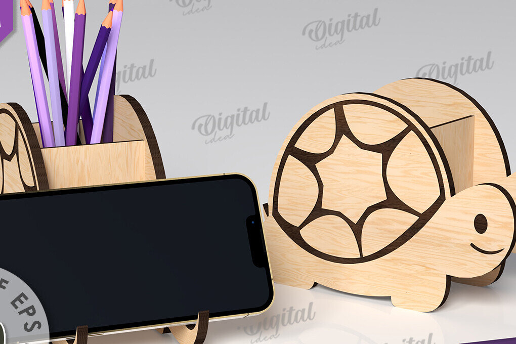 Σετ των 2 Intra απο ξύλο plywood 3mm-4mm πάχος – Ξύλινη θήκη για στυλό χελώνας Δίασταση  20x20 cm INTRAFABR-112436068