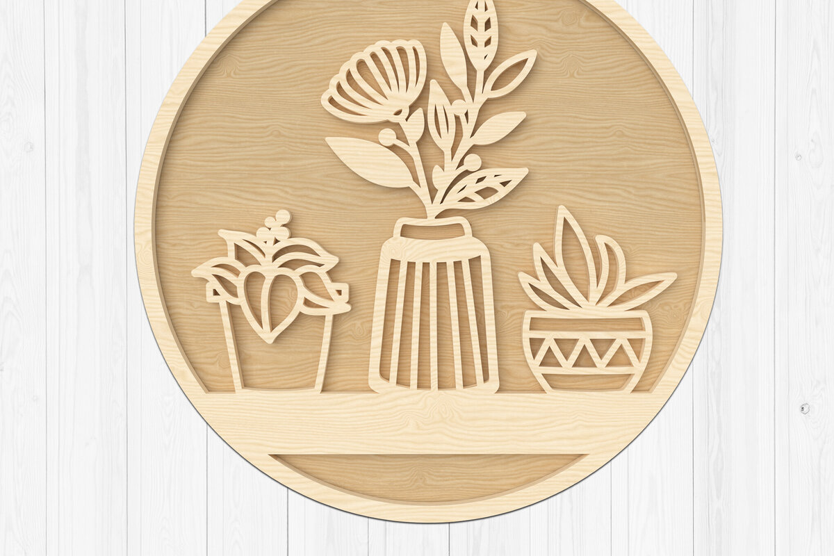 Σετ των 2 Intra απο ξύλο plywood 3mm-4mm πάχος – Ξύλινο βάζο και φυτικό ντεκόρ Δίασταση  20x20 cm INTRAFABR-111375861