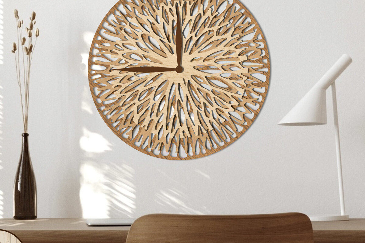 Σετ των 2 Intra απο ξύλο plywood 3mm-4mm πάχος – Πρότυπο κοπής ξύλινο ρολόι τοίχου Δίασταση  40x30 cm INTRAFABR-71185830