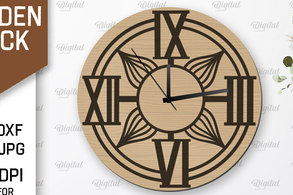 Intra απο ξύλο plywood 3mm-4mm πάχος – Ξύλινο ρολόι τοίχου  κοπής με λέιζερ Δίασταση  40x30 cm INTRAFABR-107560490