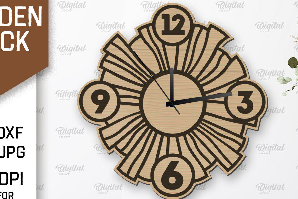 Intra απο ξύλο plywood 3mm-4mm πάχος – Ξύλινο ρολόι τοίχου  κοπής με λέιζερ Δίασταση  40x30 cm INTRAFABR-107560629