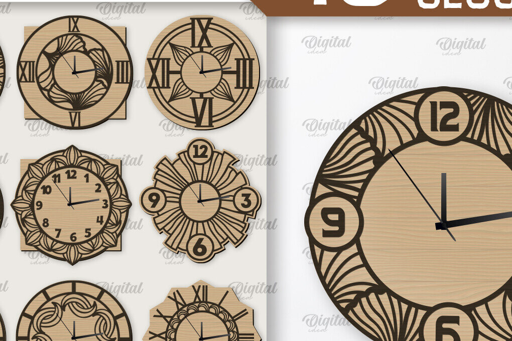 Intra απο ξύλο plywood 3mm-4mm πάχος – Ξύλινα ρολόγια τοίχου Δέσμη κοπής με λέιζερ Δίασταση  40x30 cm INTRAFABR-107567363