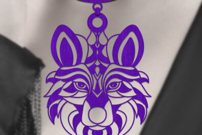 Σετ των 2 Intra απο ξύλο plywood 3mm-4mm πάχος – Ξύλινο κολιέ λύκου με λέιζερ Δίασταση  20x20 cm INTRAFABR-75542503