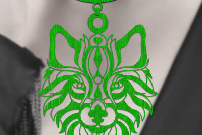 Σετ των 2 Intra απο ξύλο plywood 3mm-4mm πάχος – Ξύλινο κολιέ λύκου με λέιζερ Δίασταση  20x20 cm INTRAFABR-75542512