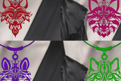 Σετ των 2 Intra απο ξύλο plywood 3mm-4mm πάχος – Σετ Ξύλινο Κολιέ Wolf Δίασταση  20x20 cm INTRAFABR-76065376