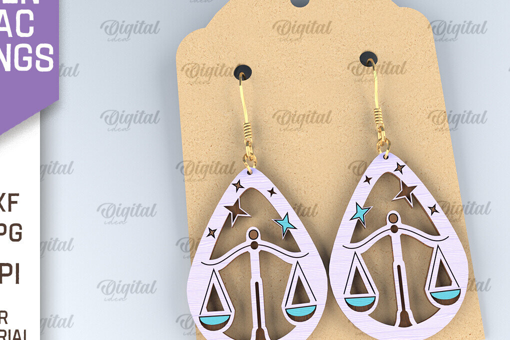 Σετ των 3 Intra απο ξύλο plywood 3mm-4mm πάχος – Ξύλινα Σκουλαρίκια Zodiac Δίασταση  5x5 cm INTRAFABR-96998017