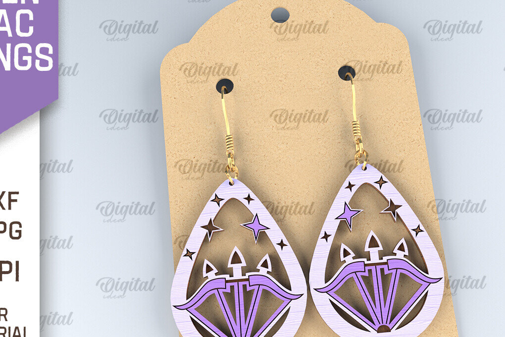 Σετ των 3 Intra απο ξύλο plywood 3mm-4mm πάχος – Ξύλινα Σκουλαρίκια Zodiac Δίασταση  5x5 cm INTRAFABR-96998079