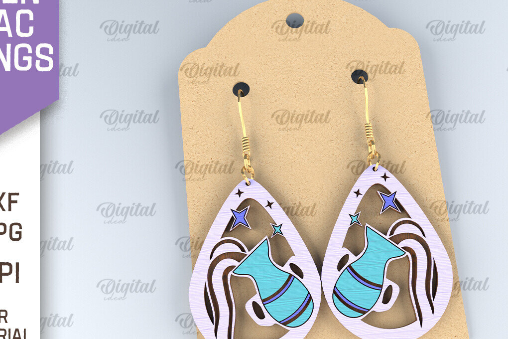 Σετ των 3 Intra απο ξύλο plywood 3mm-4mm πάχος – Ξύλινα Σκουλαρίκια Zodiac Δίασταση  5x5 cm INTRAFABR-96997751