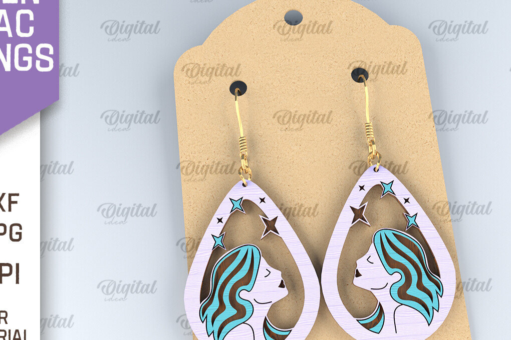 Σετ των 3 Intra απο ξύλο plywood 3mm-4mm πάχος – Ξύλινα Σκουλαρίκια Zodiac Δίασταση  5x5 cm INTRAFABR-96997774