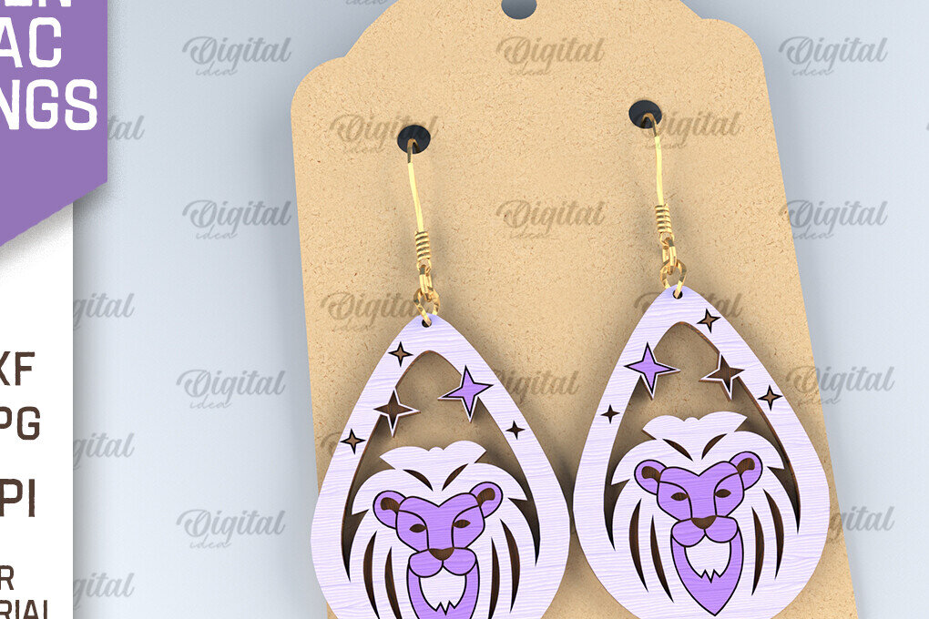 Σετ των 3 Intra απο ξύλο plywood 3mm-4mm πάχος – Ξύλινα Σκουλαρίκια Zodiac Δίασταση  5x5 cm INTRAFABR-96997955