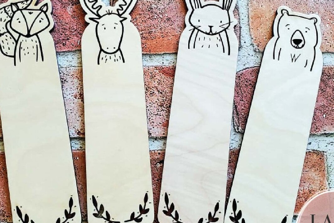 Σετ των 2 Intra απο ξύλο plywood 3mm-4mm πάχος – Woodland Animals Σελιδοδείκτες Δίασταση  20x20 cm INTRAFABR-71613878