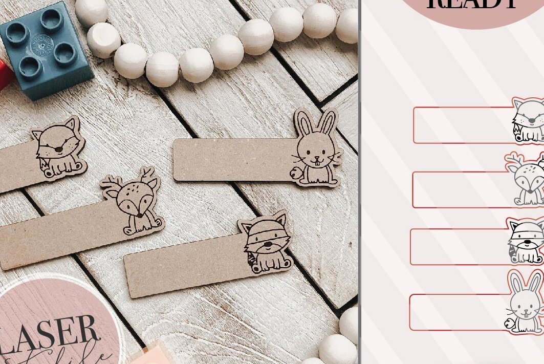 Σετ των 2 Intra απο ξύλο plywood 3mm-4mm πάχος – Ετικέτες ονομάτων Woodland Animals Δίασταση  20x20 cm INTRAFABR-75553170