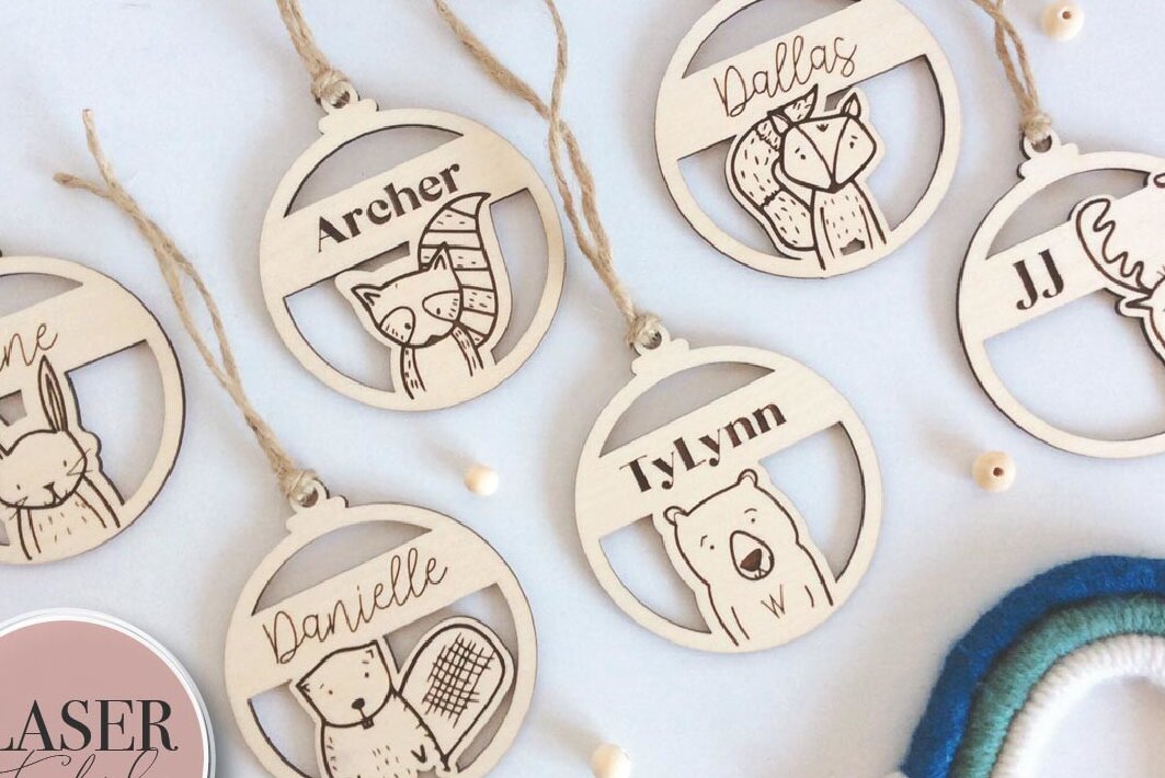 Σετ των 2 Intra απο ξύλο plywood 3mm-4mm πάχος – Woodland Animals Ornaments Δίασταση  20x20 cm INTRAFABR-72170576