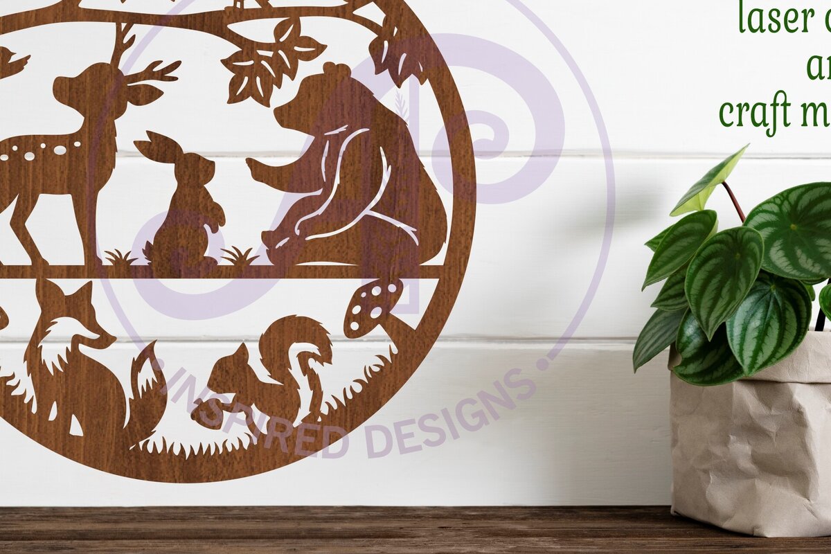 Intra απο ξύλο plywood 3mm-4mm πάχος – Επιγραφή τοίχου Woodland Animals, Αρχείο Δίασταση  40x30 cm INTRAFABR-80648080