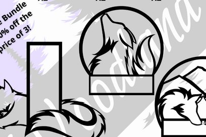 Σετ των 2 Intra απο ξύλο plywood 3mm-4mm πάχος – Δέσμη Woodland Wolf Δίασταση  20x20 cm INTRAFABR-34932575