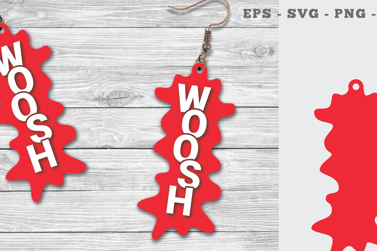 Σετ των 3 Intra απο ξύλο plywood 3mm-4mm πάχος – Σκουλαρίκια Woosh Δίασταση  5x5 cm INTRAFABR-112070802