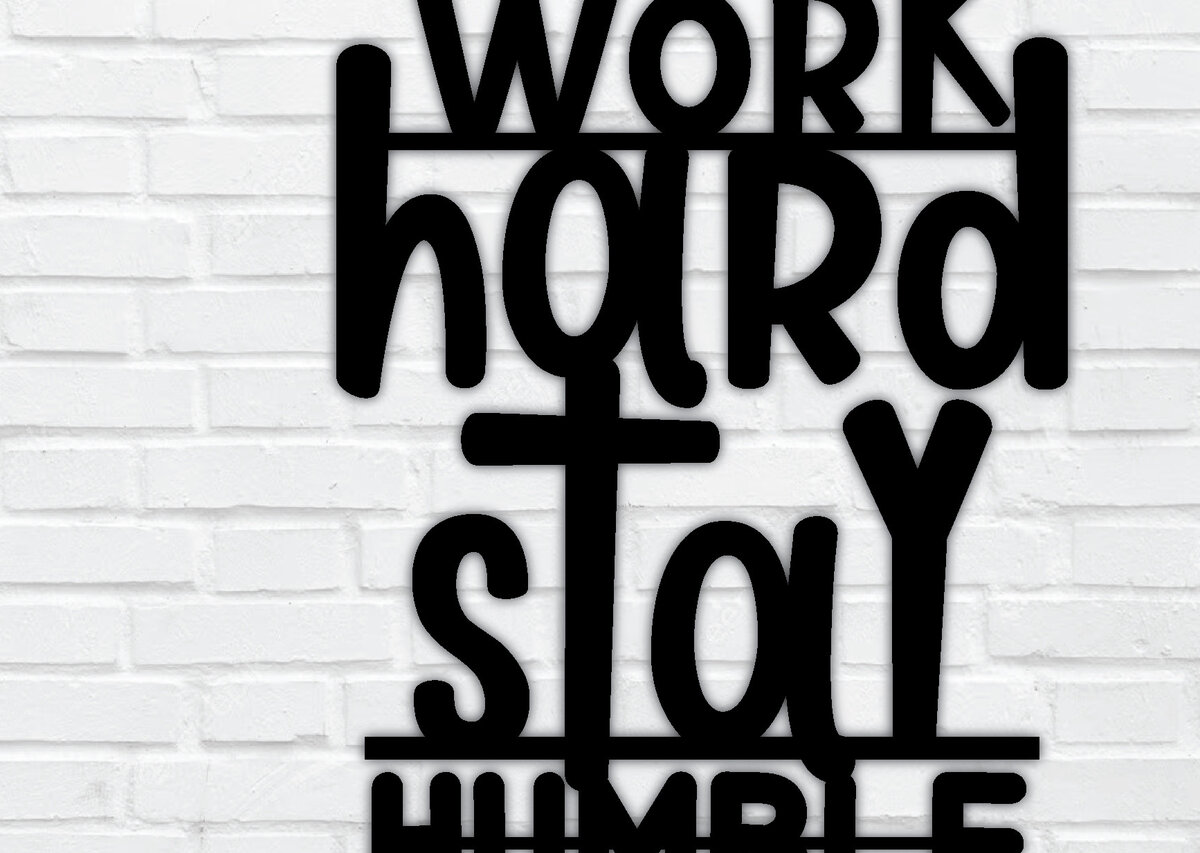 Σετ των 2 Intra απο ξύλο plywood 3mm-4mm πάχος – Εργαστείτε σκληρά Stay Humbleting File Δίασταση  20x20 cm INTRAFABR-73084086