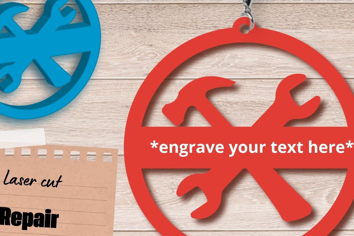 Σετ των 3 Intra απο ξύλο plywood 3mm-4mm πάχος – Μπρελόκ εργαστηρίου, Επιδιόρθωση Charm Laser Δίασταση  5x5 cm INTRAFABR-95145483