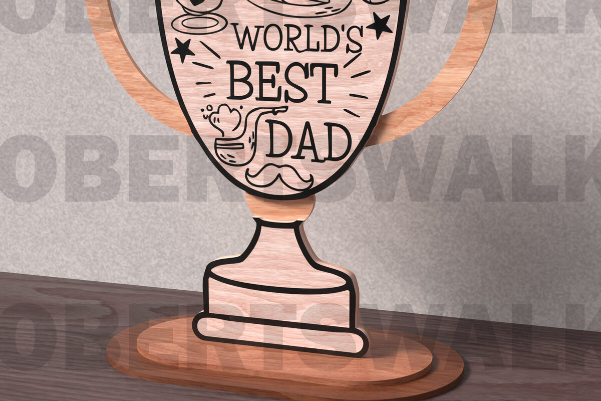 Σετ των 2 Intra απο ξύλο plywood 3mm-4mm πάχος – Το καλύτερο Dad Trophy στον κόσμο Δίασταση  20x20 cm INTRAFABR-122015120