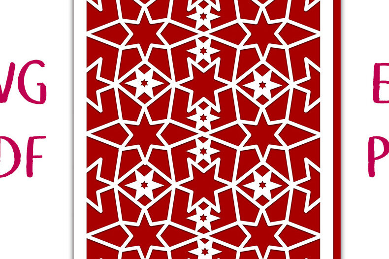 Σετ των 2 Intra απο ξύλο plywood 3mm-4mm πάχος – Πρότυπο αρχείου αποκοπής κάρτας υφασμένων αστεριών Δίασταση  20x20 cm INTRAFABR-19573817