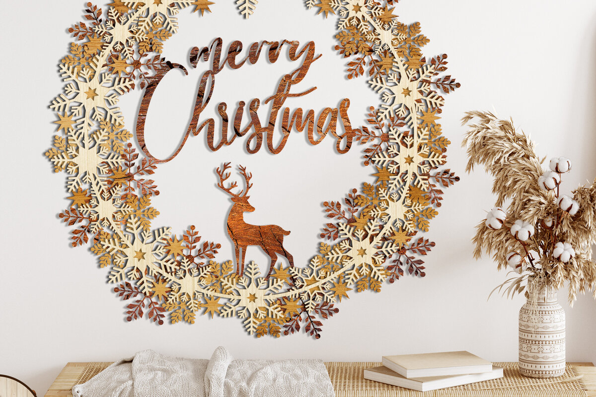 Σετ των 2 Intra απο ξύλο plywood 3mm-4mm πάχος – CREATH CHRISTMAS Πολυστρωματικά κομμένα αρχεία Δίασταση  20x20 cm INTRAFABR-13811406