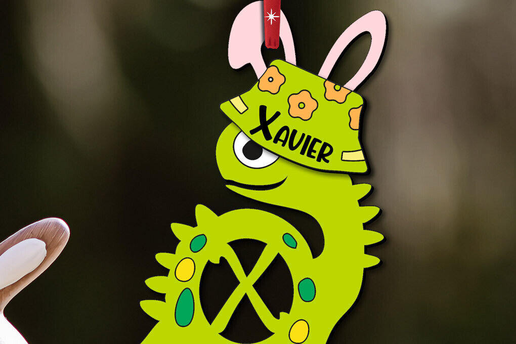 Σετ των 2 Intra απο ξύλο plywood 3mm-4mm πάχος – Καλάθι στολιδιών X Letter Dino Πασχαλινό Δίασταση  20x20 cm INTRAFABR-112324916