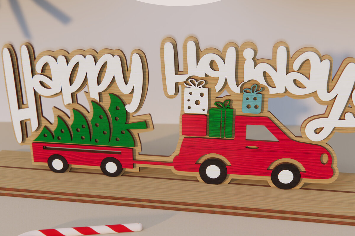 Σετ των 2 Intra απο ξύλο plywood 3mm-4mm πάχος – Χριστουγεννιάτικη διακόσμηση. Τρισδιάστατη χριστουγεννιάτικη βάση κοπής με λέιζερ Δίασταση  20x20 cm INTRAFABR-79847182