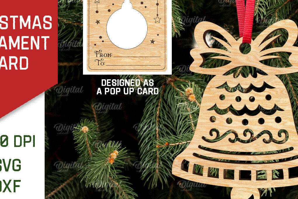 Σετ των 2 Intra απο ξύλο plywood 3mm-4mm πάχος – Χριστουγεννιάτικο στολίδι με λέιζερ. Αναδυόμενη κάρτα Δίασταση  20x20 cm INTRAFABR-107177034