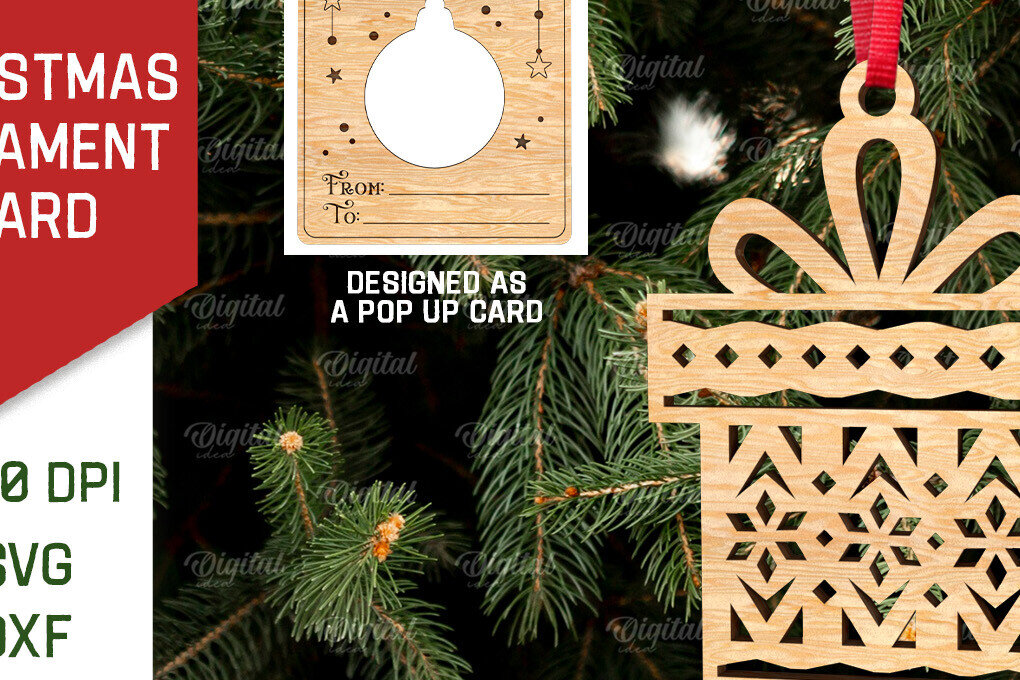 Σετ των 2 Intra απο ξύλο plywood 3mm-4mm πάχος – Χριστουγεννιάτικο στολίδι με λέιζερ. Αναδυόμενη κάρτα Δίασταση  20x20 cm INTRAFABR-107177105