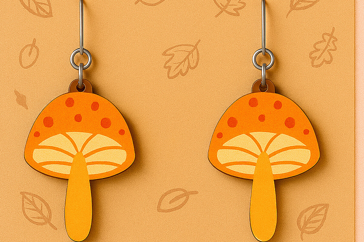 Σετ των 3 Intra απο ξύλο plywood 3mm-4mm πάχος – Κίτρινο σκουλαρίκια Δίασταση  5x5 cm INTRAFABR-125310758