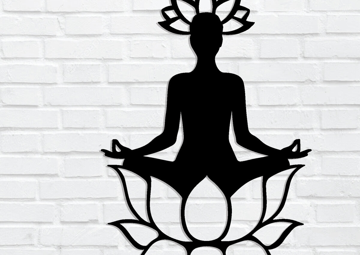 Intra απο ξύλο plywood 3mm-4mm πάχος – Γιόγκα Γυναικείο Σήμα Τέχνης τοίχου με λέιζερ Δίασταση  40x30 cm INTRAFABR-88137806