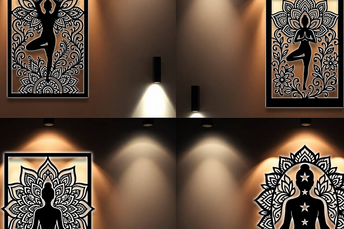 Intra απο ξύλο plywood 3mm-4mm πάχος – Πακέτο Art Wall Art Sign Sign Yoga Δίασταση  40x30 cm INTRAFABR-124957343