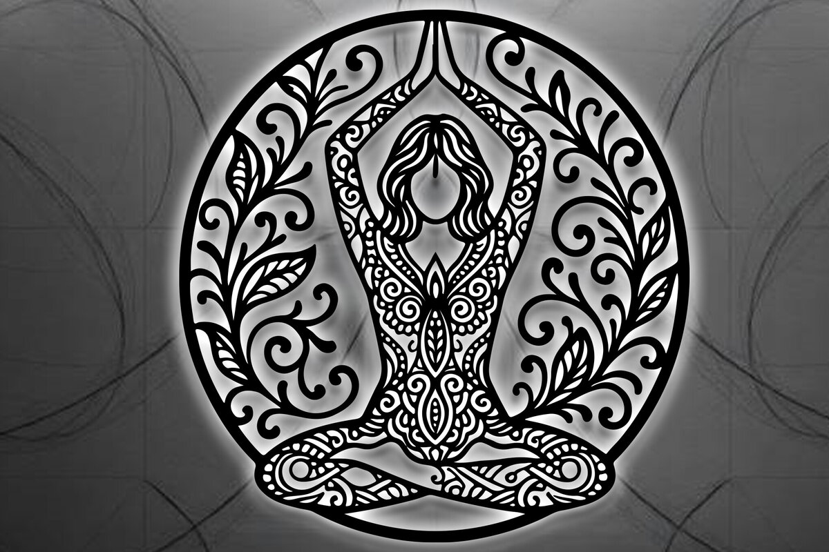 Intra απο ξύλο plywood 3mm-4mm πάχος – Yoga Sign Decor Wall Δίασταση  40x30 cm INTRAFABR-124748971