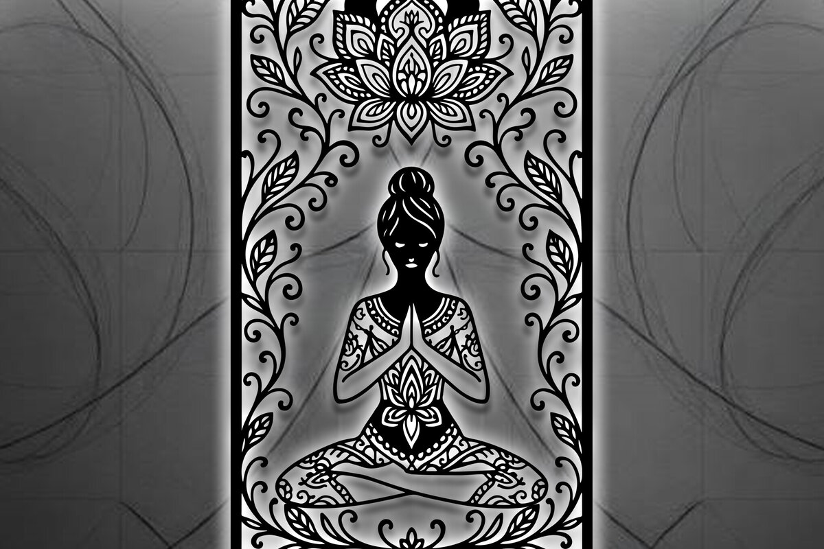 Intra απο ξύλο plywood 3mm-4mm πάχος – Yoga Sign Decor Wall Δίασταση  40x30 cm INTRAFABR-124748978