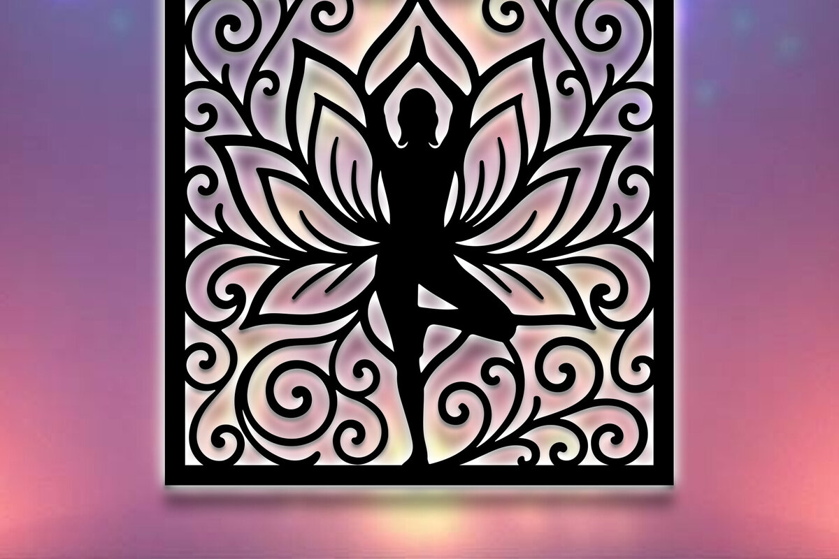 Intra απο ξύλο plywood 3mm-4mm πάχος – Yoga Sign Decor Wall Δίασταση  40x30 cm INTRAFABR-124624746