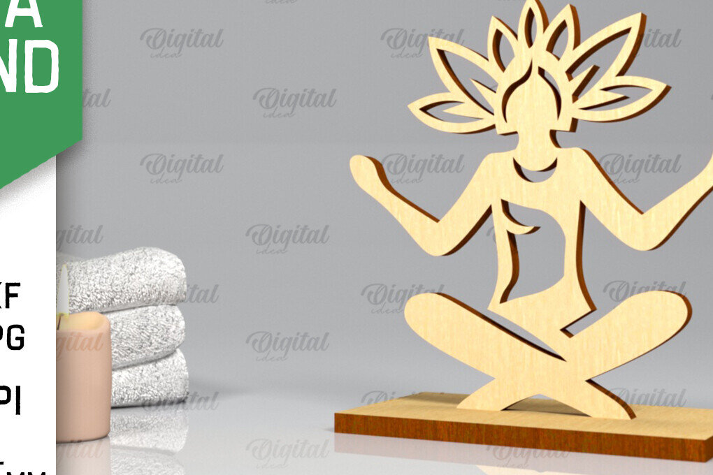 Σετ των 2 Intra απο ξύλο plywood 3mm-4mm πάχος – Yoga Stand Decor Yoga Pose Δίασταση  20x20 cm INTRAFABR-97300447