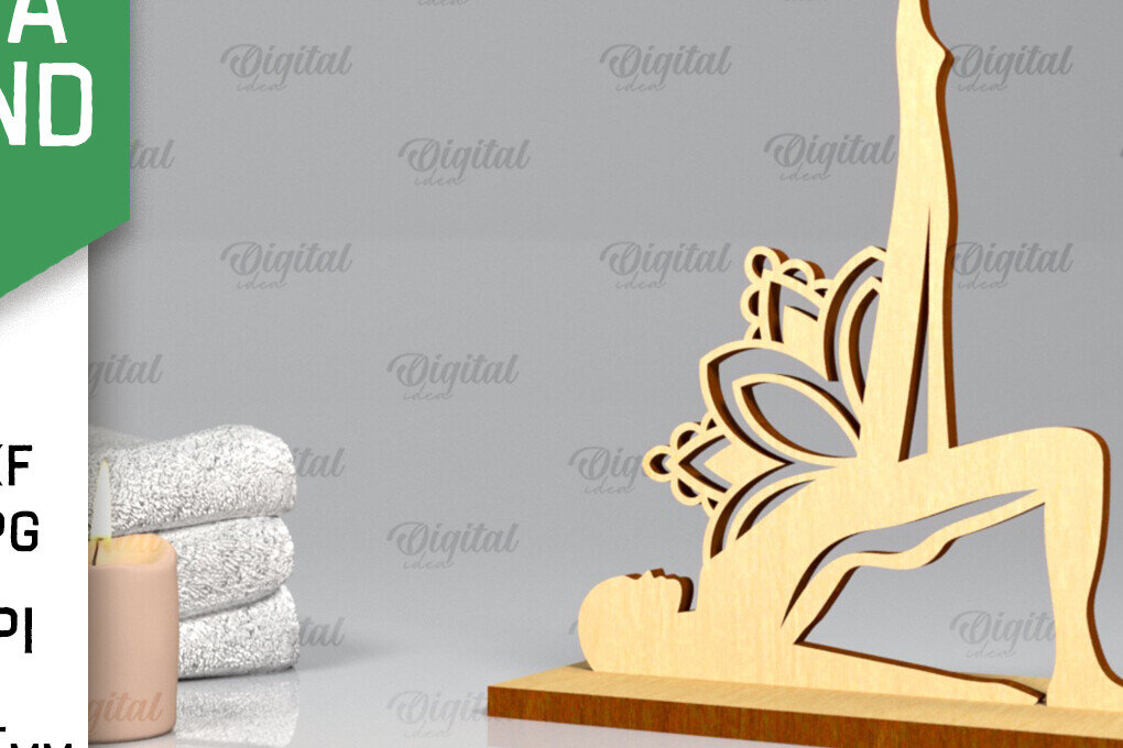 Σετ των 2 Intra απο ξύλο plywood 3mm-4mm πάχος – Yoga Stand Decor Yoga Pose Δίασταση  20x20 cm INTRAFABR-97300466