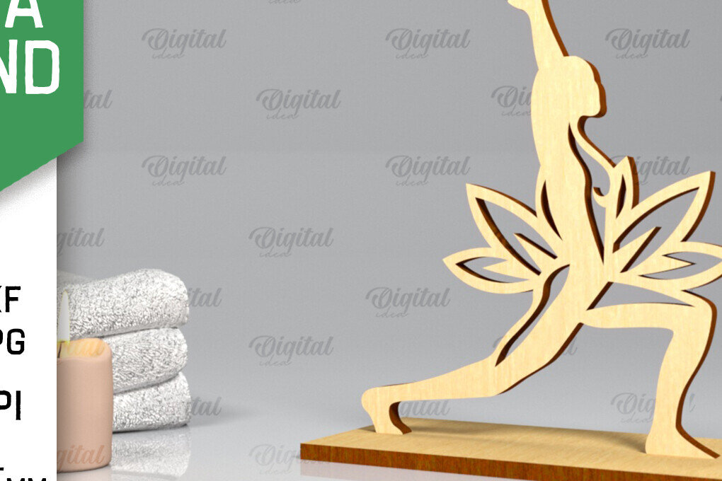 Σετ των 2 Intra απο ξύλο plywood 3mm-4mm πάχος – Yoga Stand Decor Yoga Pose Δίασταση  20x20 cm INTRAFABR-97300477