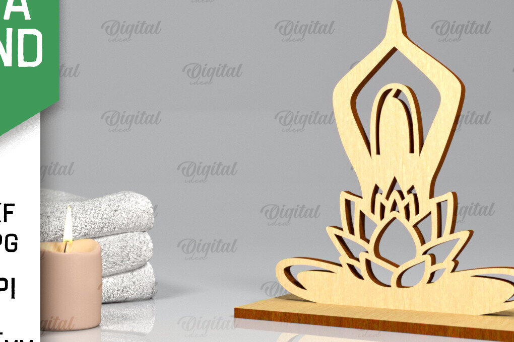 Σετ των 2 Intra απο ξύλο plywood 3mm-4mm πάχος – Yoga Stand Decor Yoga Pose Δίασταση  20x20 cm INTRAFABR-97173388