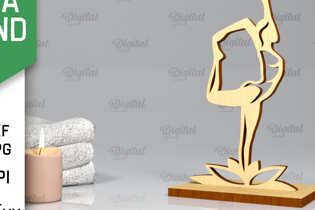 Σετ των 2 Intra απο ξύλο plywood 3mm-4mm πάχος – Yoga Stand Decor Yoga Pose Δίασταση  20x20 cm INTRAFABR-97173442