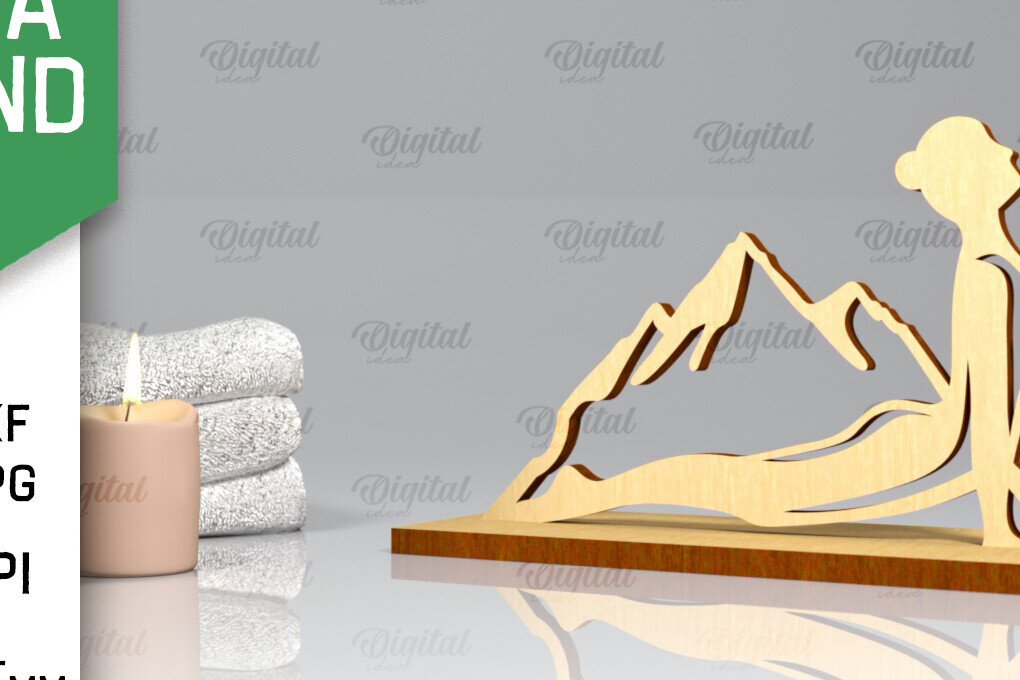 Σετ των 2 Intra απο ξύλο plywood 3mm-4mm πάχος – Yoga Stand Decor Yoga Pose Δίασταση  20x20 cm INTRAFABR-97173515