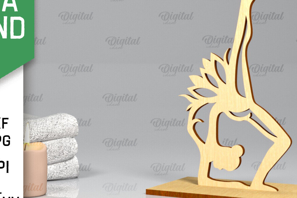 Σετ των 2 Intra απο ξύλο plywood 3mm-4mm πάχος – Yoga Stand Decor Yoga Pose Δίασταση  20x20 cm INTRAFABR-97173921