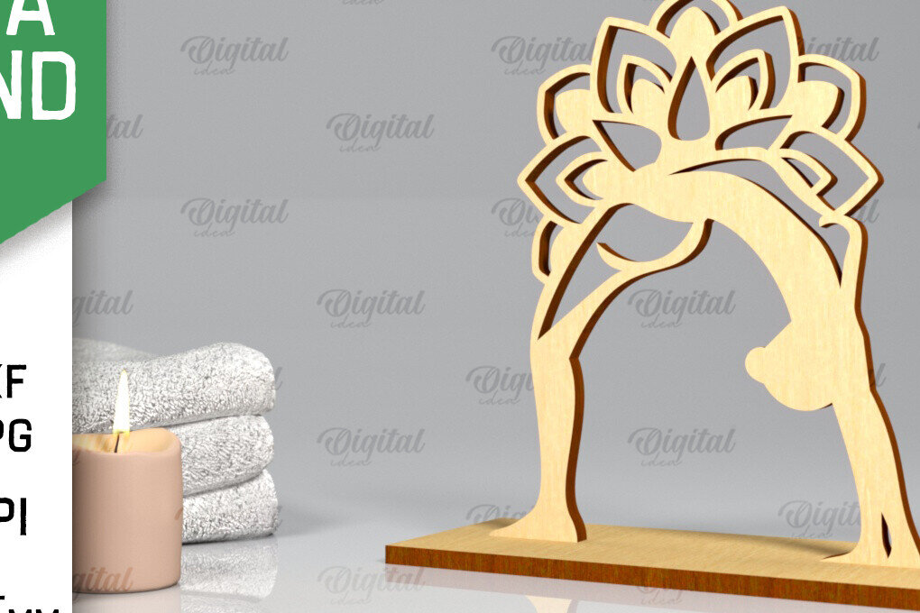 Σετ των 2 Intra απο ξύλο plywood 3mm-4mm πάχος – Yoga Stand Decor Yoga Pose Δίασταση  20x20 cm INTRAFABR-97172784