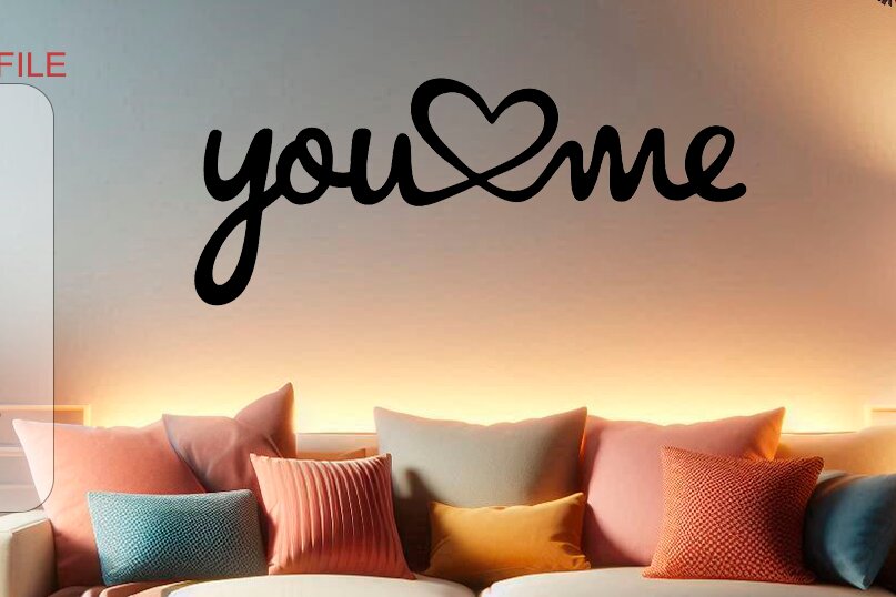 Intra απο ξύλο plywood 3mm-4mm πάχος – You and Me Wall Art – Αρχείο κοπής με λέιζερ Δίασταση  40x30 cm INTRAFABR-117648304