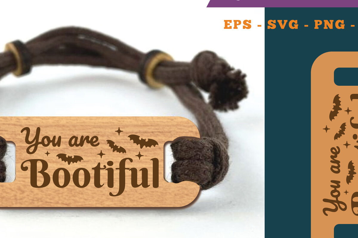 Σετ των 2 Intra απο ξύλο plywood 3mm-4mm πάχος – You Are Bootiful Bracelet Δίασταση  20x20 cm INTRAFABR-111384965