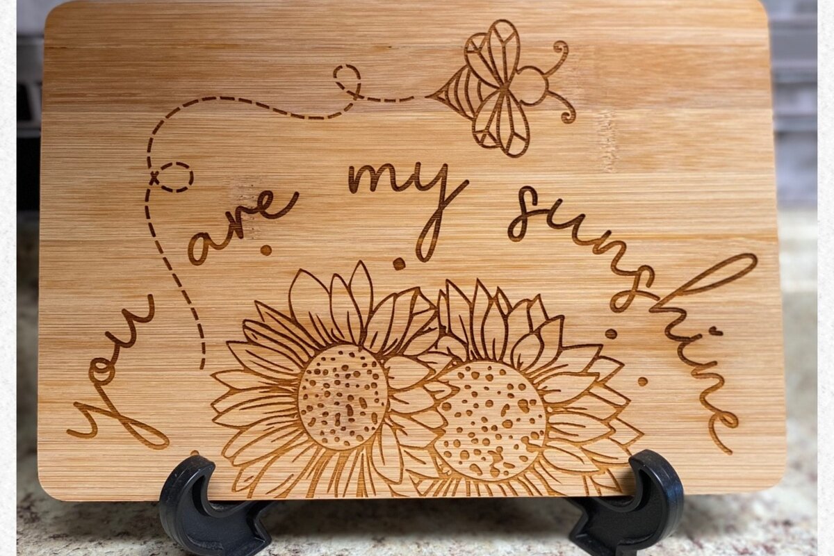 Σετ των 2 Intra απο ξύλο plywood 3mm-4mm πάχος – You Are My Sunshine Cutting Board Laser Δίασταση  20x20 cm INTRAFABR-29006599